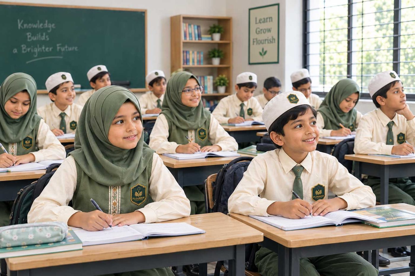 Flourish Islamic School শিক্ষার্থীরা ক্লাসরুমে